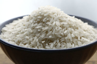Close-up of rice in bowl on table