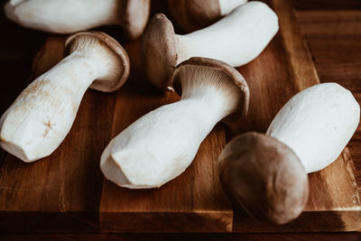 Close-up of mushrooms on table