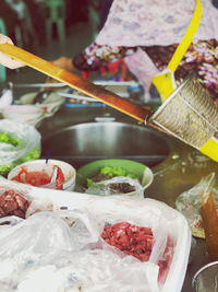 Close-up of food for sale in market