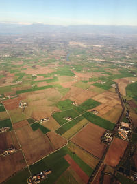 Aerial view of agricultural landscape