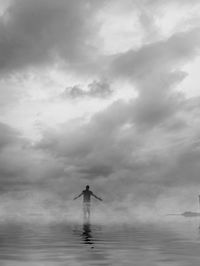View of sea against cloudy sky