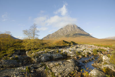 Scenic view of land against sky