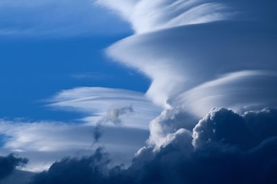 Low angle view of clouds in blue sky