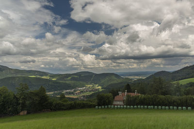 Scenic view of field against sky