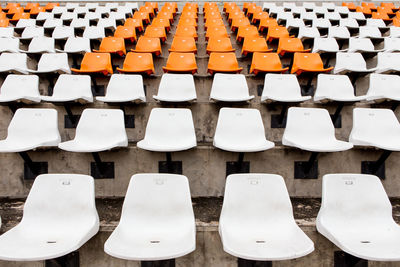 Full frame shot of empty seats at stadium