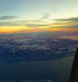 Aerial view of clouds in sky during winter