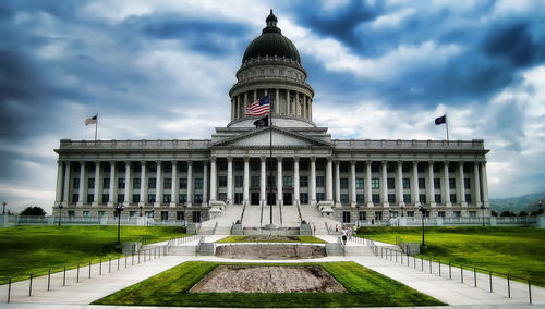 View of historical building against cloudy sky