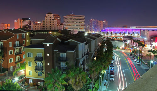 High angle view of city street