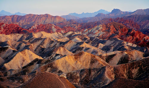 High angle view of mountain range