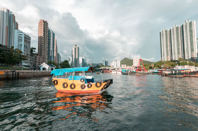 Aberdeen harbour seen from ap lei chau bridge in this area you will find fishing boats and sampans