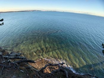 High angle view of beach