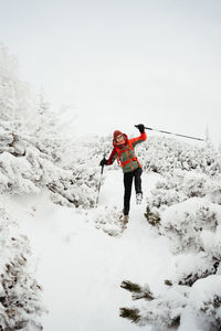 Man skiing on snow