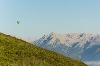 Scenic view of mountains against clear sky