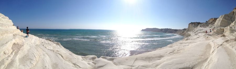 Panoramic shot of scala dei turchi against sky