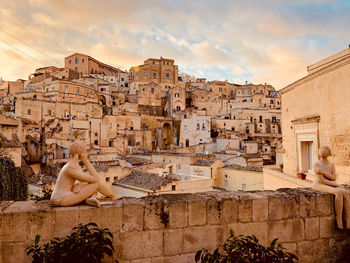 Statue of historic building in city