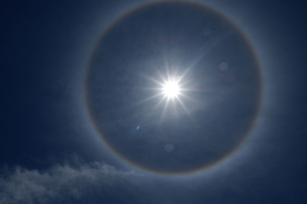 LOW ANGLE VIEW OF SUN IN SKY