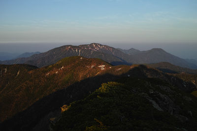 Scenic view of mountains against sky