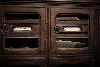 Full frame shot of old door