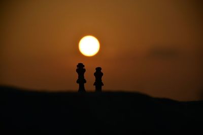 Two chess pieces on simple background