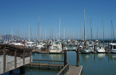 Boats in harbor