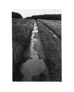 Road amidst field against sky