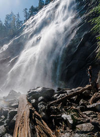 Scenic view of waterfall