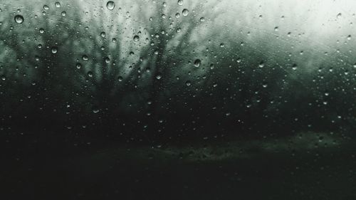 Full frame shot of raindrops on glass window