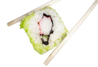 Close-up of food on white background