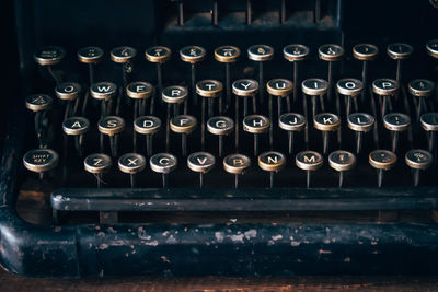 Full frame shot of typewriter