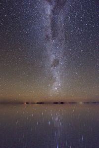 Star field against star field at night