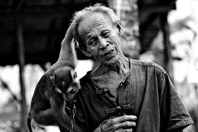 Close-up of man wearing mask