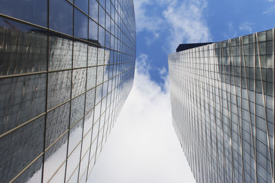 Low angle view of modern building against sky