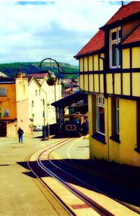 Railroad tracks in city