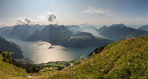 Scenic view of mountains against sky