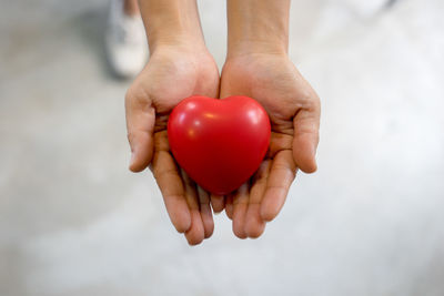 Close-up of person holding heart