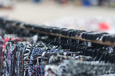 Close-up of clothes for sale