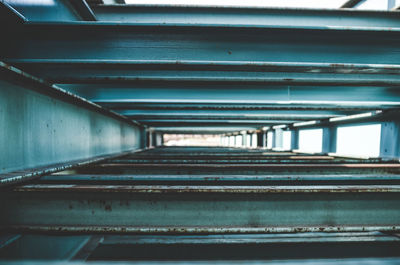 Close-up of empty subway