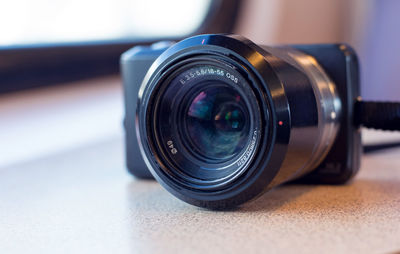 Close-up of camera