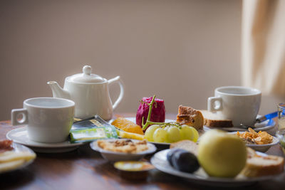 Breakfast on table