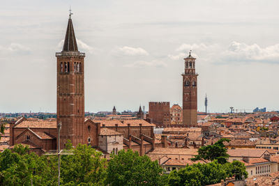 Buildings in city against sky