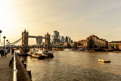 Bridge over river in city