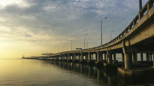 Bridge over calm sea