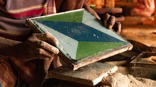 Close-up of man working