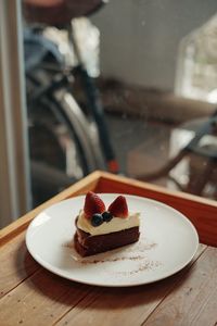 View of cake on table