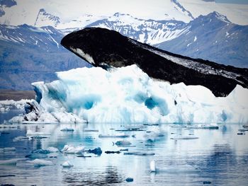 Scenic view of frozen lake