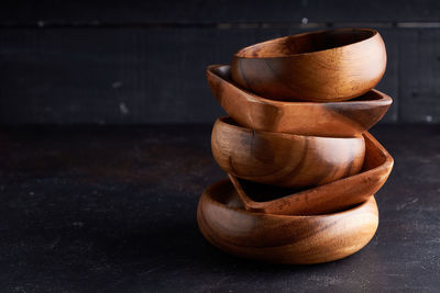 Close-up of bowls on table
