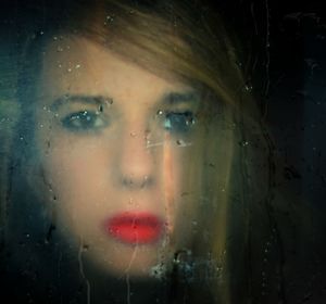 Close-up portrait of young woman