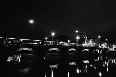 Reflection of illuminated lights in river