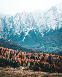 Scenic view of snowcapped mountains