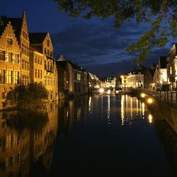 View of river with buildings in background